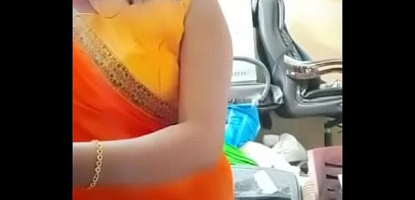  Swathi naidu exchanging saree by showing boobs,body parts and getting ready for shoot part-3